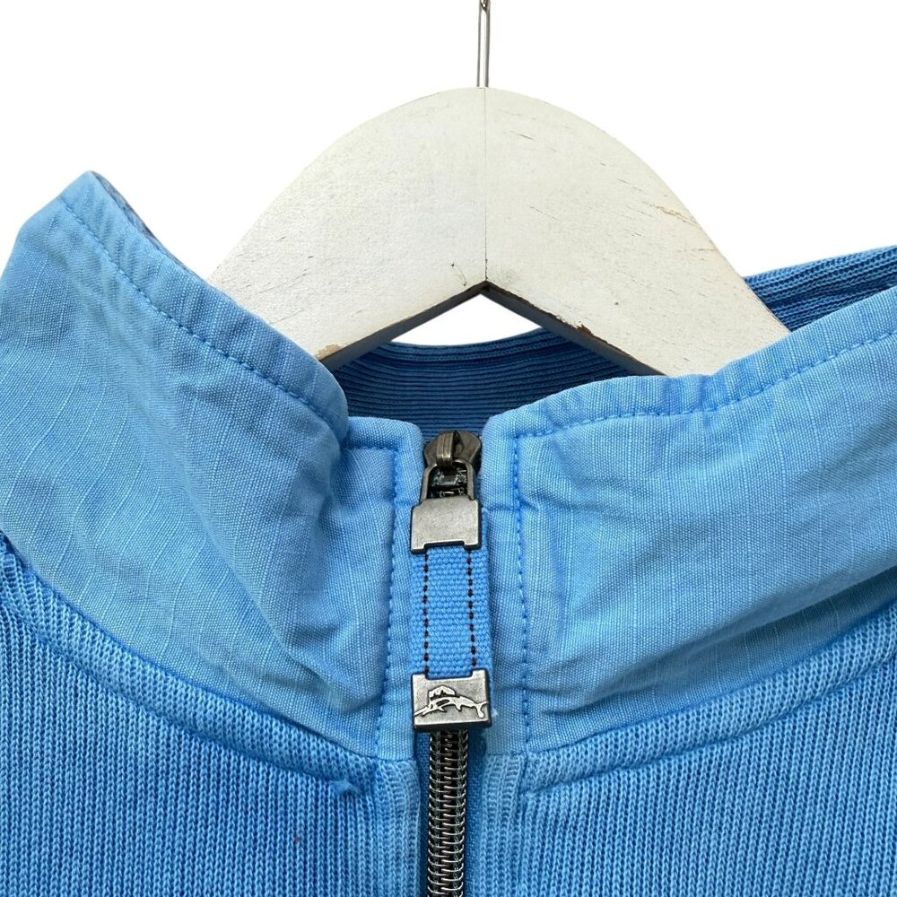Tommy Bahama Blue 1/4 Zip Pullover Mens Large Sweatshirt Relax Logo Casual Nauti - Picture 9 of 12